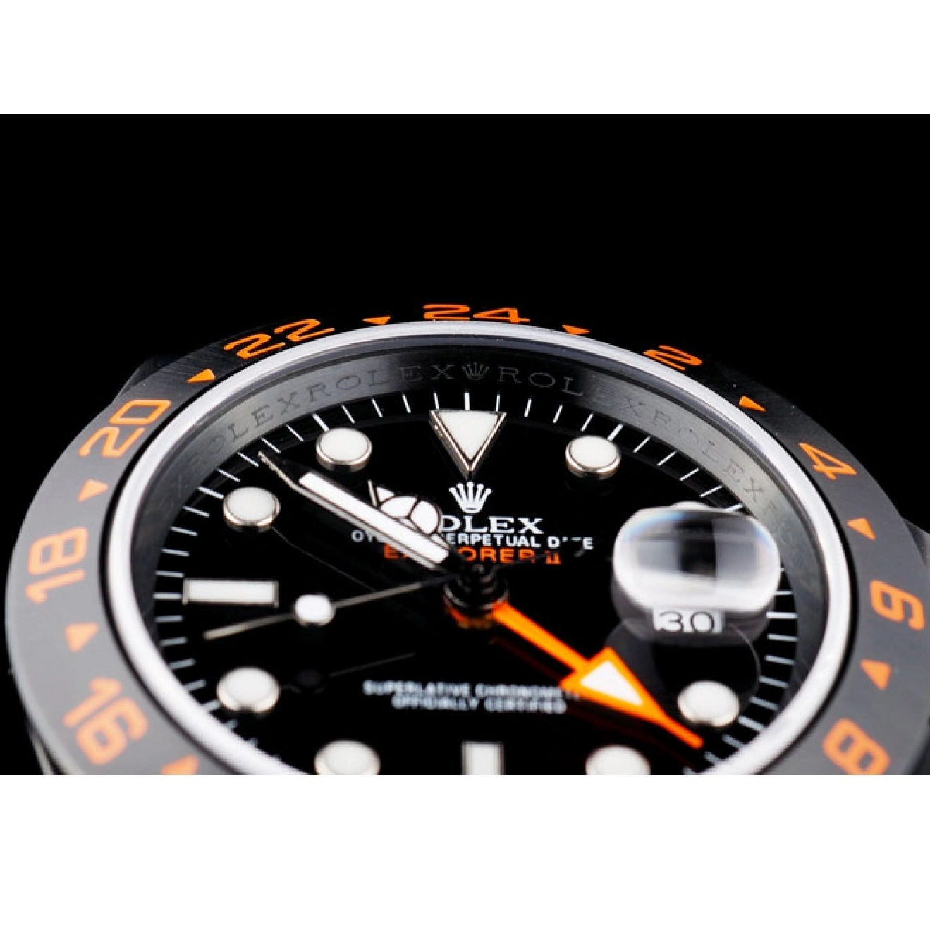 Aaa replica watch Dial Watch Explorer Rolex Bezel Black Black Ceramic 0820